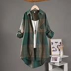Women Blouze & Shirt "Checkered Shirt Woman Women's Buttoned Shirts Linen Blouses"