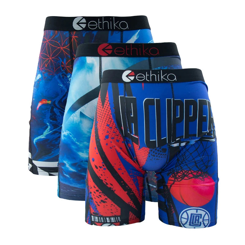 Men Long Underwear - ETHIKA Men Boxers Breathable / 3pcs