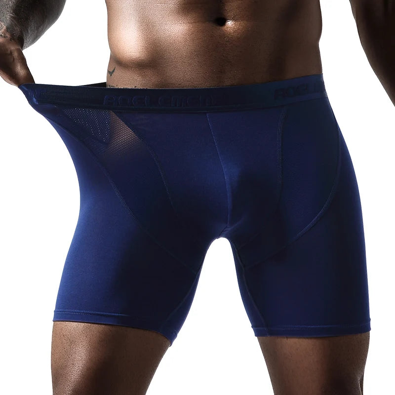 Men Long Performance Mesh Long-Leg Boxer Briefs / 3pcs