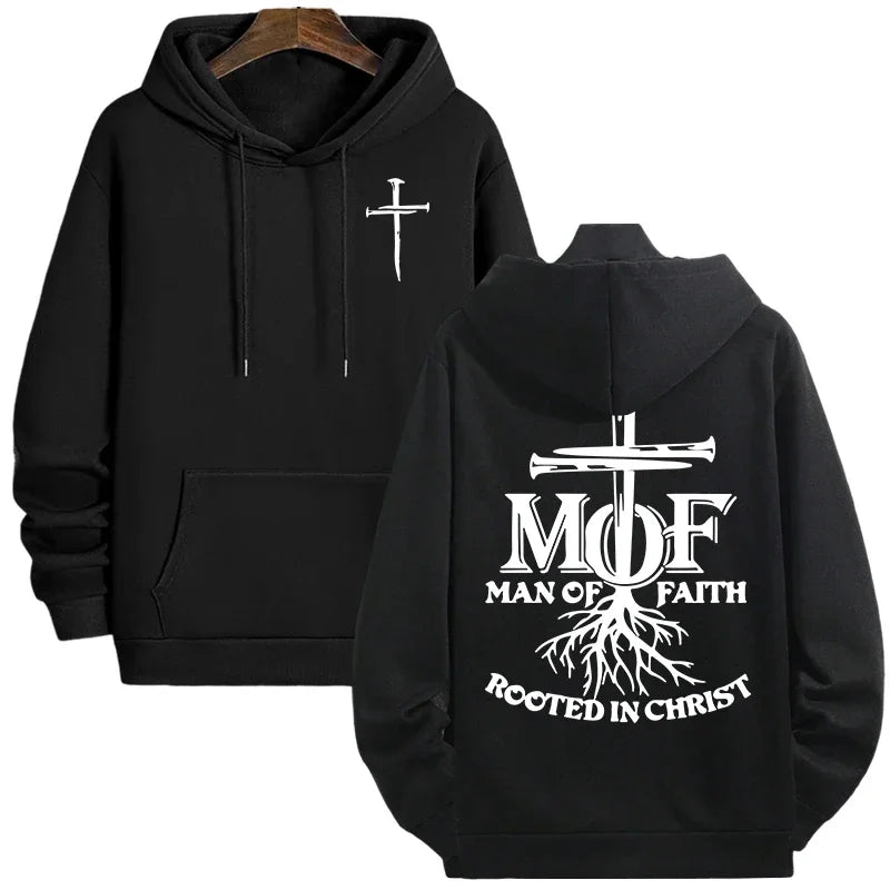 Men Hoodie Sweatshirt "Man Of Faith"