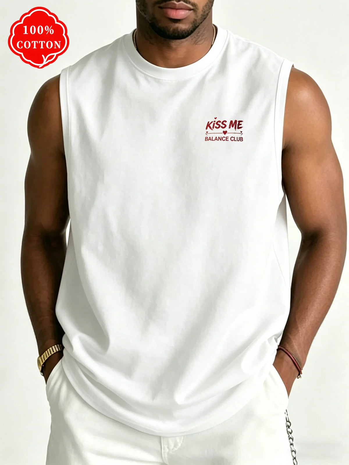Men Tank Shirt "Just Kiss Me"