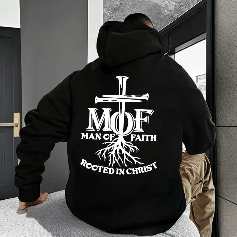 Men Hoodie Sweatshirt "Man Of Faith"