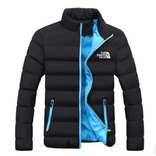 Men Parkas "winter coat solid color stand up collar zipper windproof"