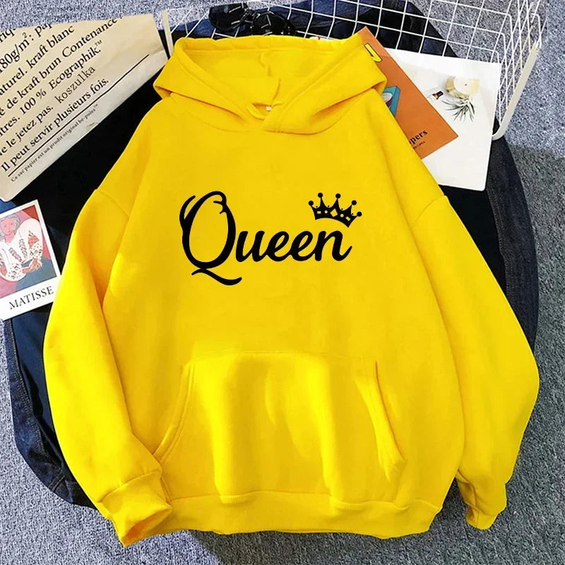 Women Sweaters & Hoodies"Outdoors Sports Jogging Clothing Autumn Winter Fashion Streetwear Queen Printing Women's Hoodies Casual Sweatshirt Pullover Tops"