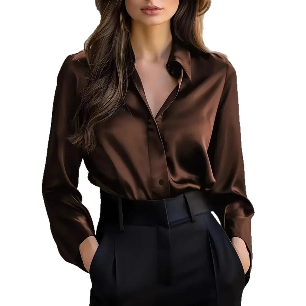 Women Blouse & Shirt "Spring and Autumn Women's Lapel Shirt"
