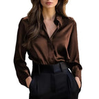 Women Blouse & Shirt "Spring and Autumn Women's Lapel Shirt"