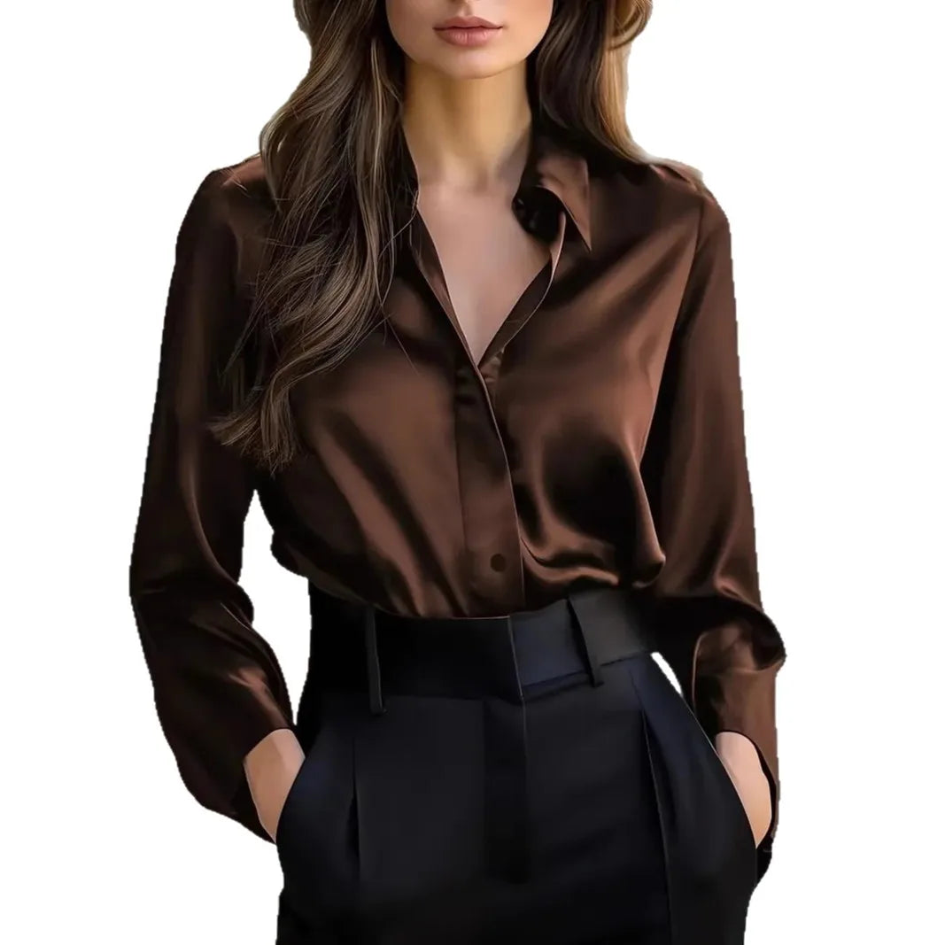 Women Blouse & Shirt "Spring and Autumn Women's Lapel Shirt"