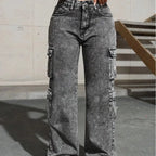 Womens Jeans "Y2k Jeans High Waist Stretch Cargo Pants Multiple Pockets Casual Trousers For Ladies Fashion Retro Style"