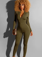 Women Jumpsuit "Casual Sporty Solid Bodycon Jumpsuit Women Outfits Long Sleeve"