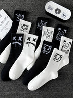 Men's sports socks"Ghost face graffiti" 10 pairs