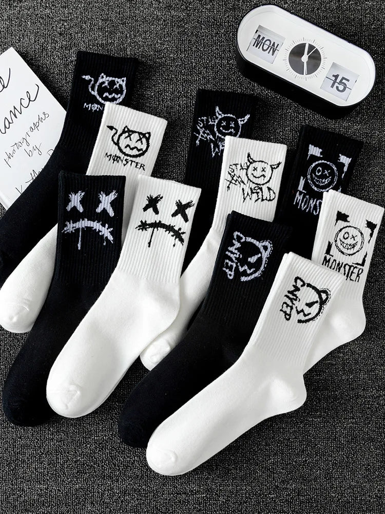 Men's sports socks"Ghost face graffiti" 10 pairs