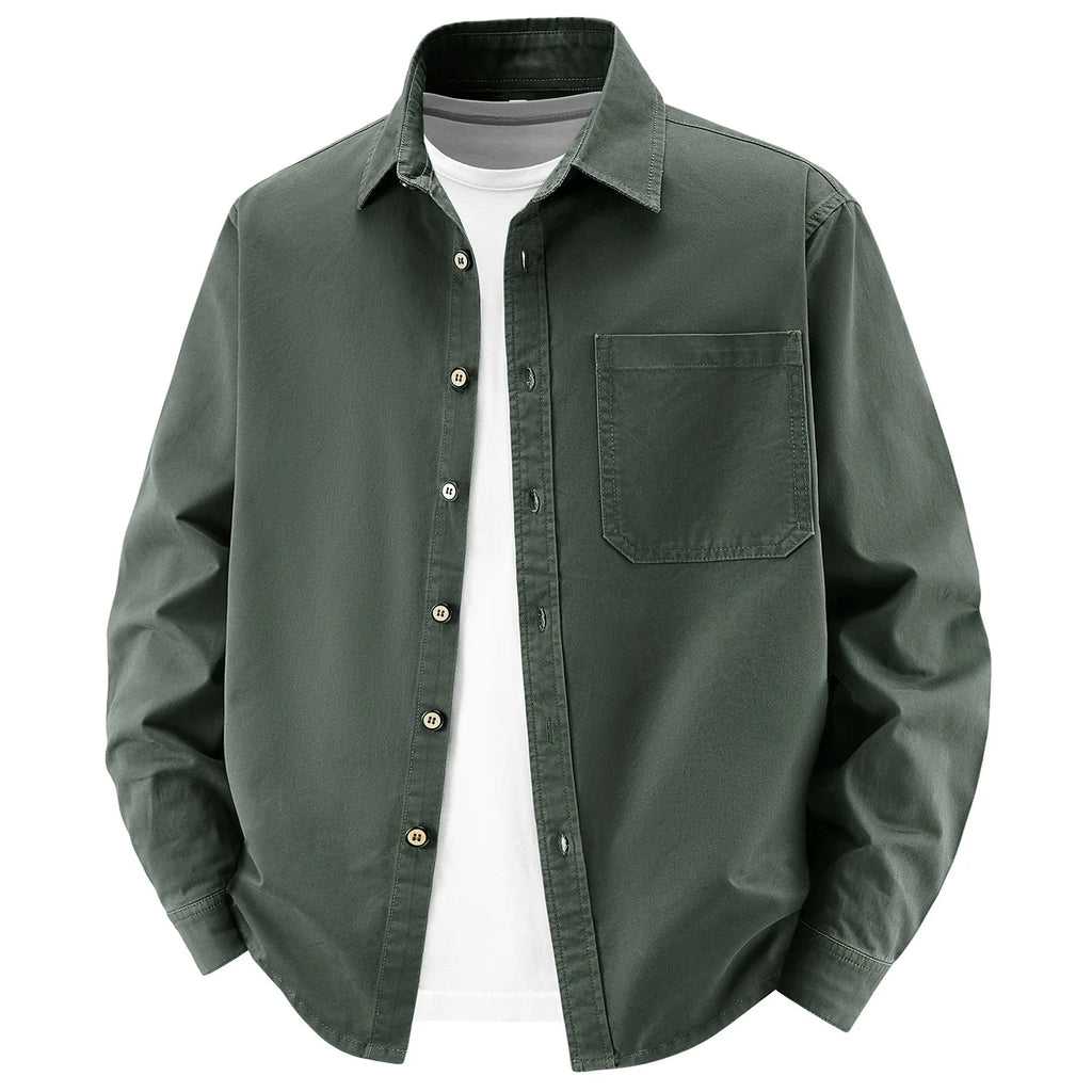Men Shirt "Solid Color Long-Sleeved"