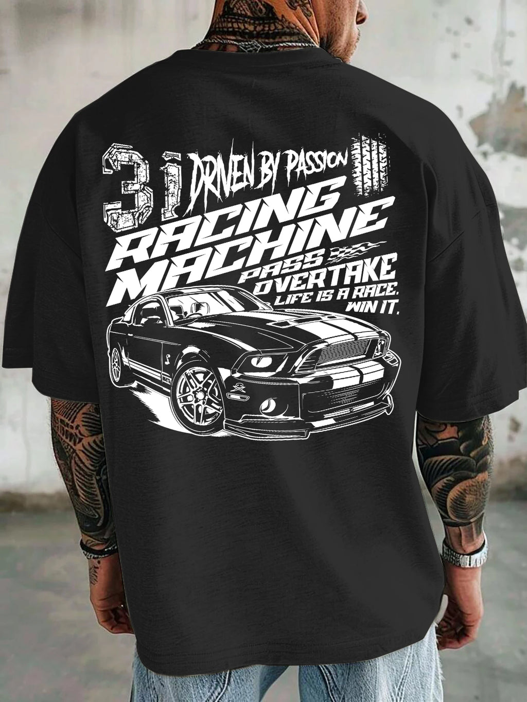 Men T-Shirt "Mustang Racing Car"
