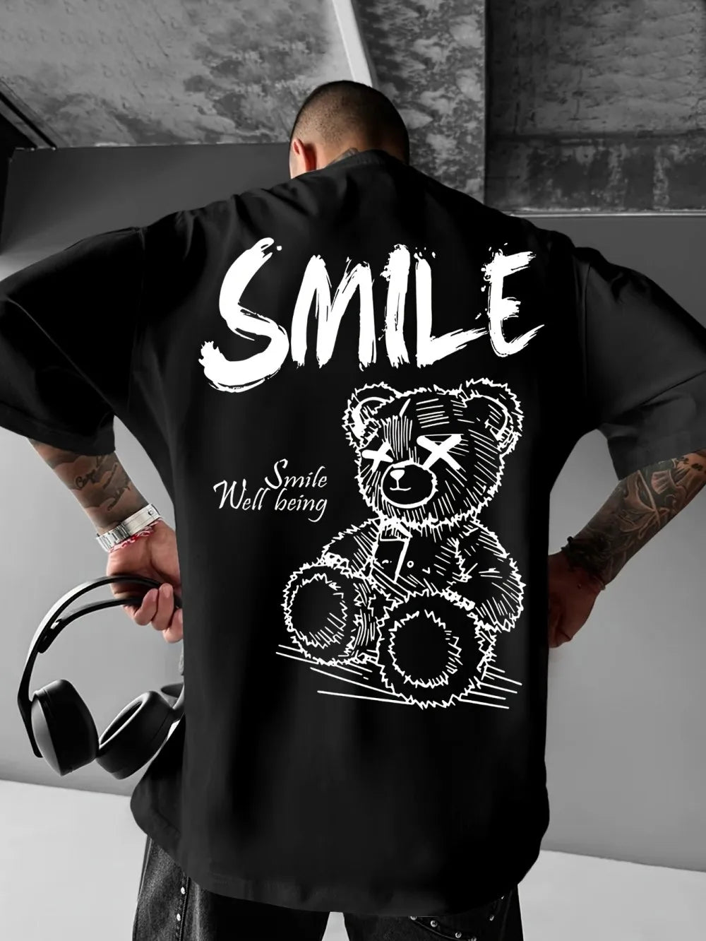 Men T-Shirt "Smile Well Being Teddy Bear"