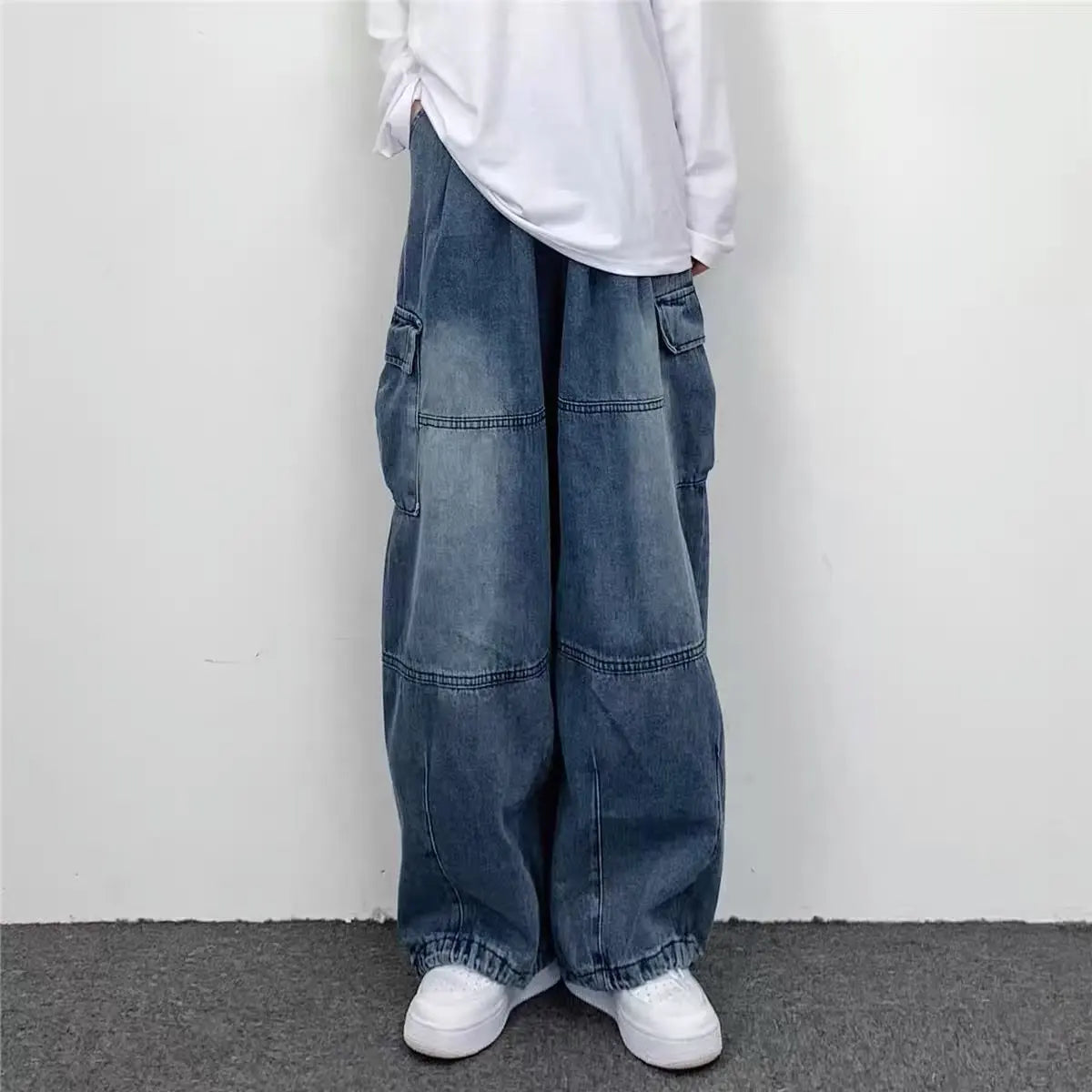 Men Cargo Pants "Vintage Wide-Leg Large Pocket Cargo"