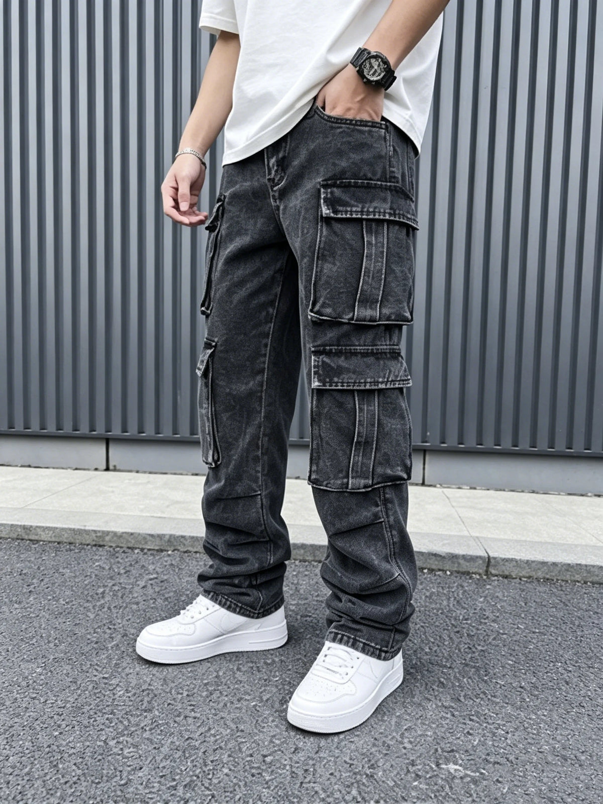 Men Cargo Pants " Baggy Cargo Denim Jeans"