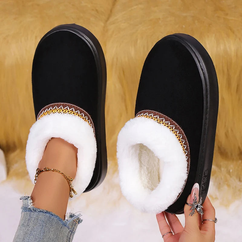 Women Slippers "Fluffy Women's Slippers Home Casual Plush Ankle Boots"