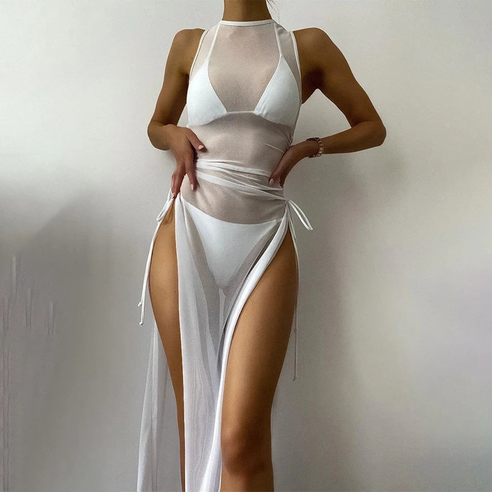 Women Bikini "Sexy Sleeveless Mesh Bikini Cover Up"