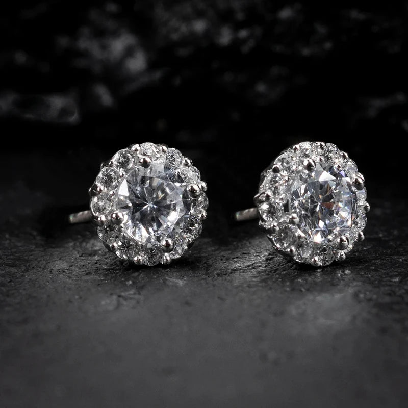 Unisex Jewelry & Accessory "Huitan AA Cubic Zircon Stud Earrings for Women/Men Exquisite Couple Earrings"