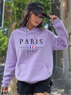 Women Sweaters & Hoodies "PARIS Graphic Letter Hoodies Women's Hooded Sweatshirt Pullover"