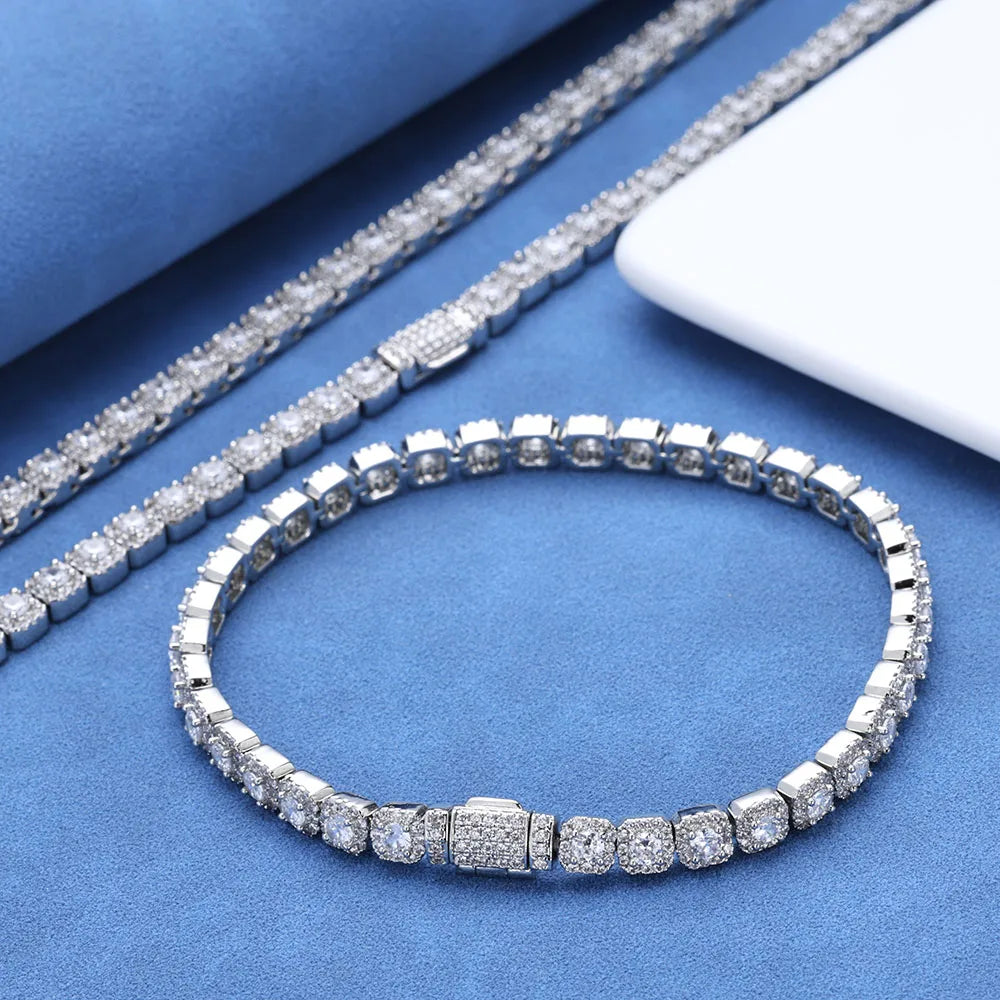 Unisex Jewelry & Accessories "HHIOK Hip Hop Style 5/7mm Iced Tennis Chain 18K Gold Plated 5A Cubic Zirconia Fashion Exquisite Bracelet"