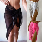 Women Cover "Summer Beach Dress Wrap Sheer Wrap Knot Waist Swimsuit Cover Up Skirt Bikini"