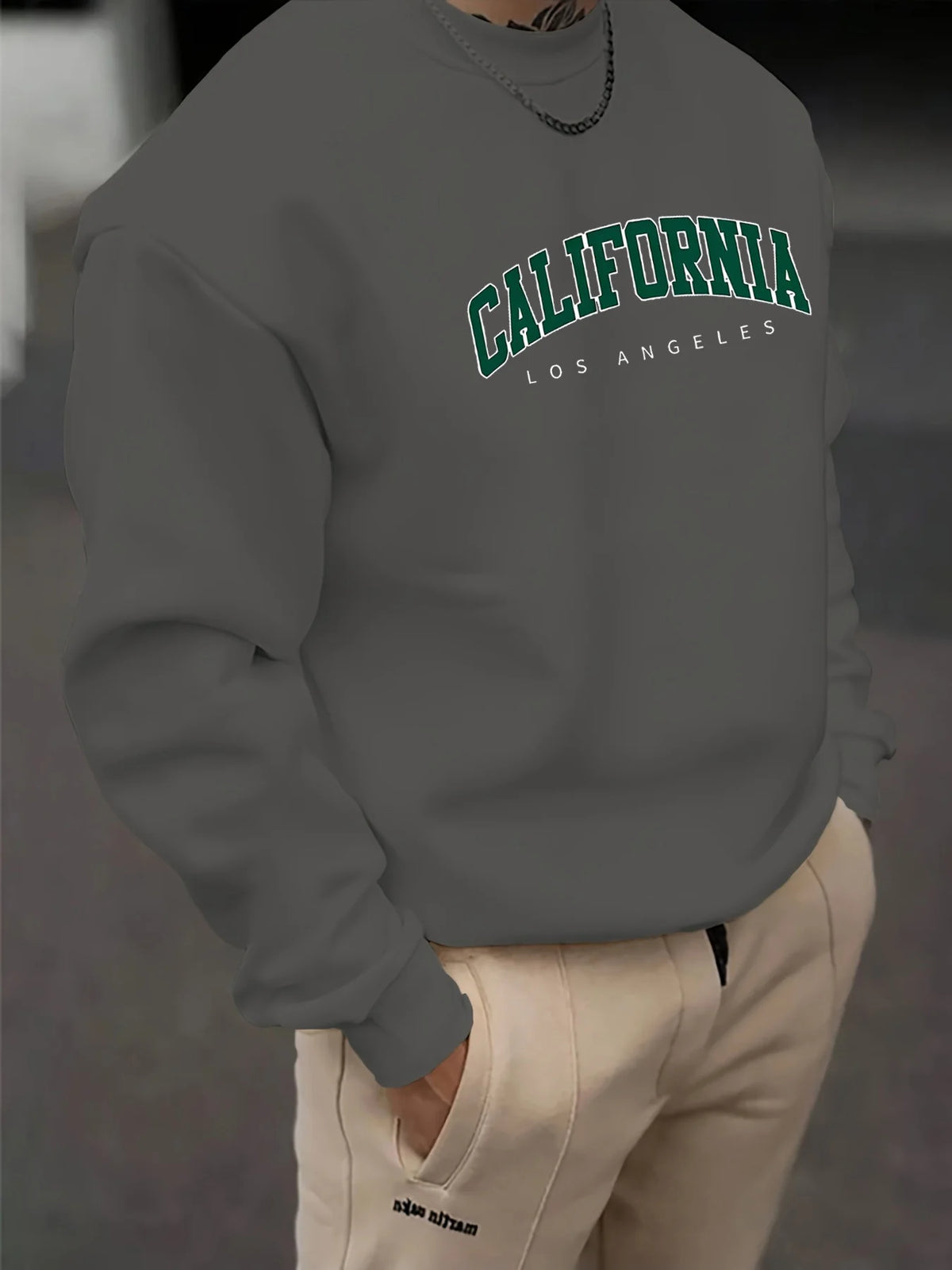 Men Hoodie Sweatshirt "CALIFORNIA LOS ANGELS Green"