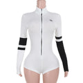 Women Jump Suit "Spring Panelled Knit Jumpsuits Women Casual Striped Full Sleeve O-neck Skinny Rompers"
