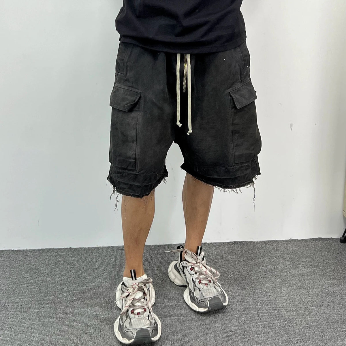 Men Short "Ro Style Ribbons Streetwear Multi-pockets Cargo Short"