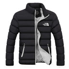 Men Parkas "winter coat solid color stand up collar zipper windproof"