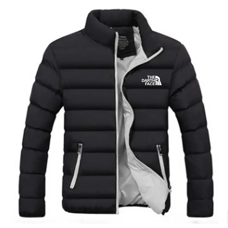 Men Parkas "winter coat solid color stand up collar zipper windproof"