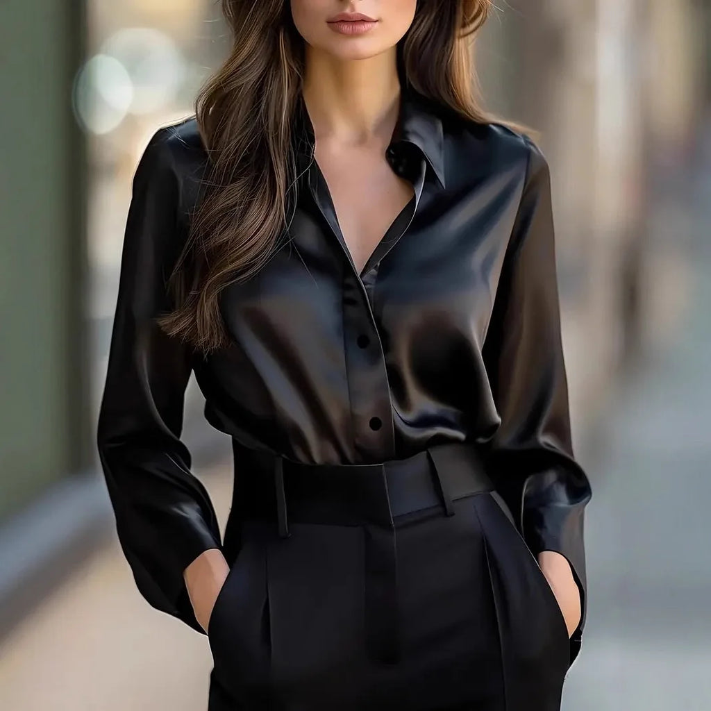 Women Blouse & Shirt "Spring and Autumn Women's Lapel Shirt"