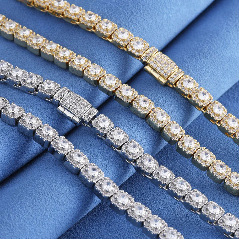 Unisex Jewelry & Accessories "HHIOK Hip Hop Style 5/7mm Iced Tennis Chain 18K Gold Plated 5A Cubic Zirconia Fashion Exquisite Bracelet"
