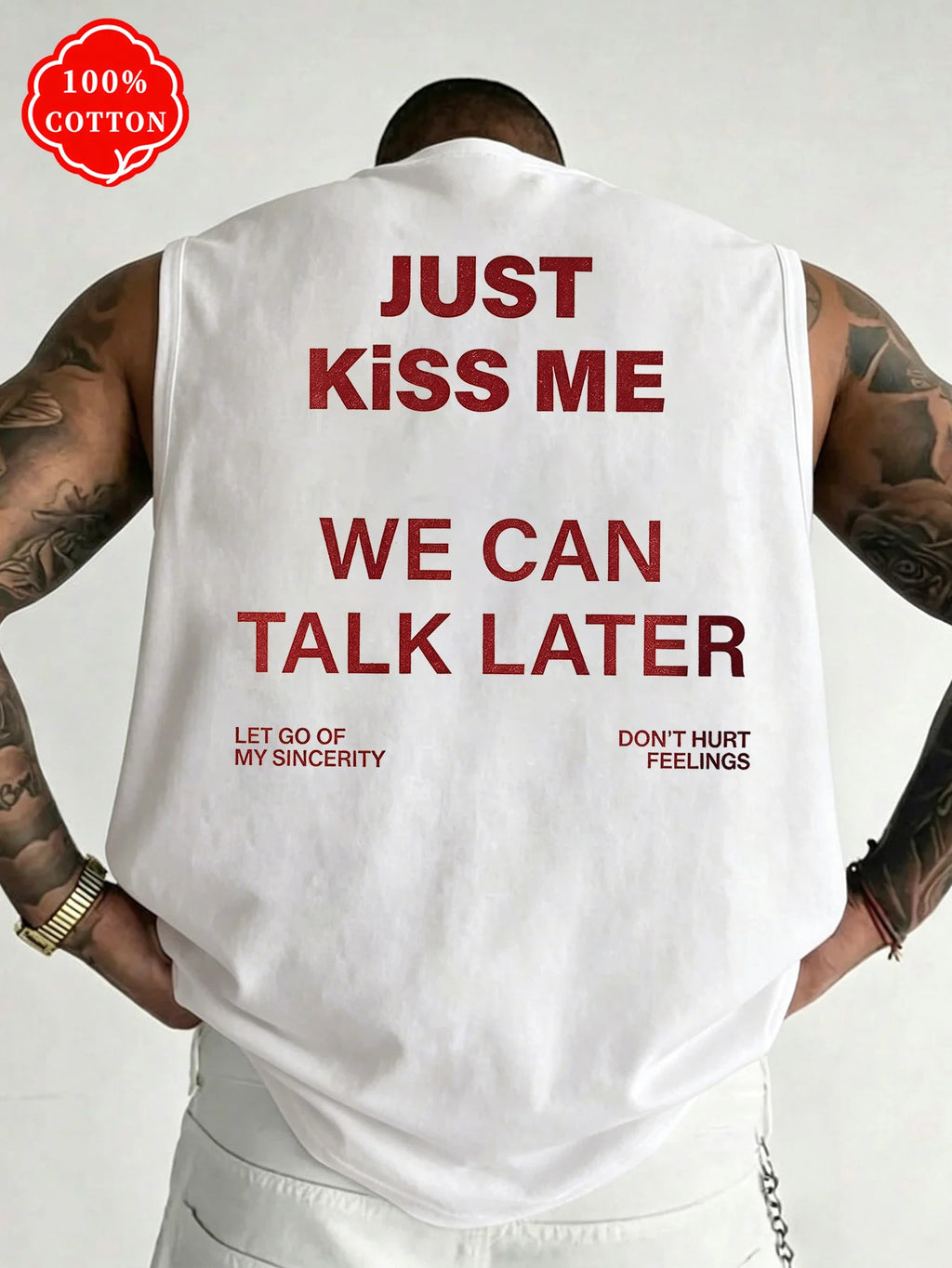 Men Tank Shirt "Just Kiss Me"