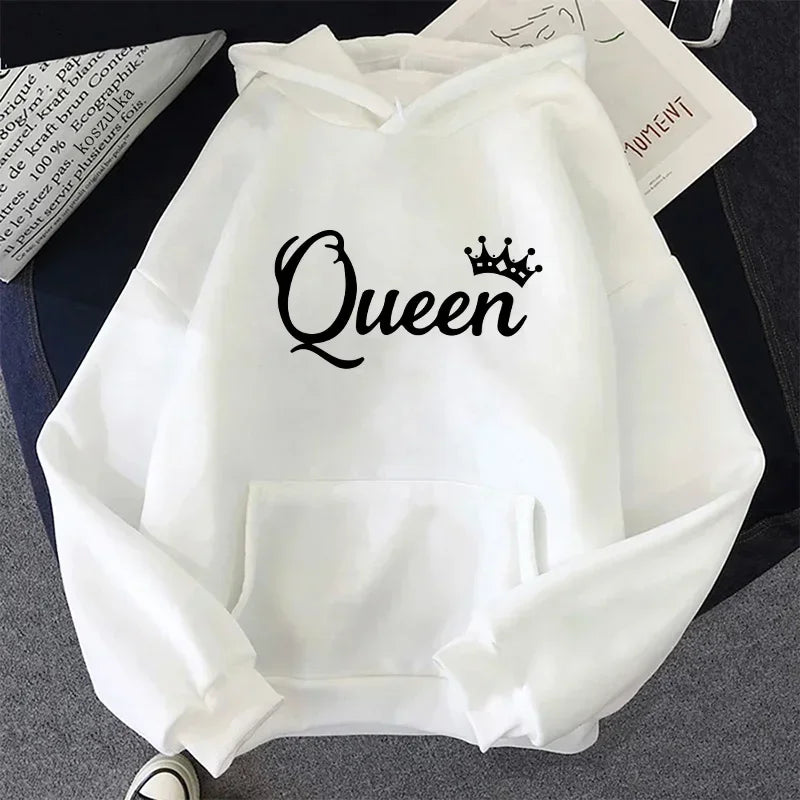 Women Sweaters & Hoodies"Outdoors Sports Jogging Clothing Autumn Winter Fashion Streetwear Queen Printing Women's Hoodies Casual Sweatshirt Pullover Tops"