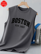 Men Tank Shirt "BOSTON Vintage print"
