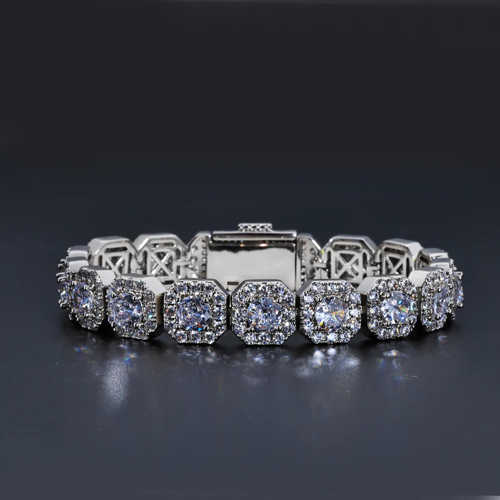 Unisex Jewelry & Accessories "Valentine Day Cluster Tennis Bracelet Hip Hop Jewelry Sparkle 5A CZ Diamond"