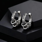 Men Jewerly & Accessories "Vintage Totem Vine Pattern Hoop Earrings for Men, Hypoallergenic Metal Huggies Earrings"