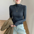 Women T-shirt &Polo "Fashion Autumn Winter Female Turtleneck Fleece Stretch Shirt"