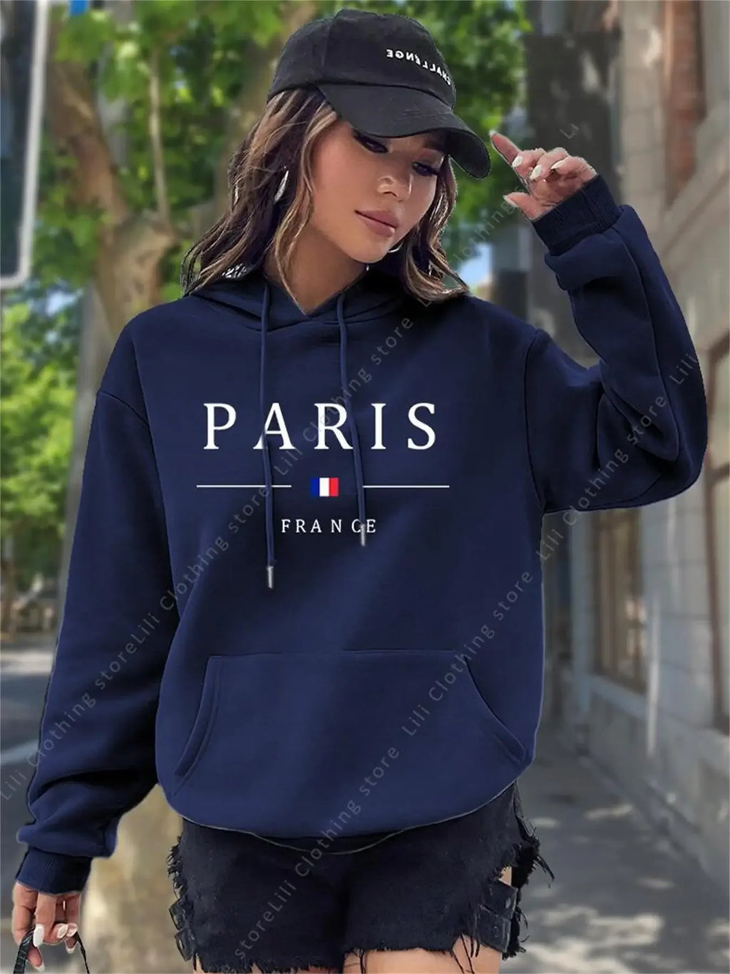 Women Sweaters & Hoodies "PARIS Graphic Letter Hoodies Women's Hooded Sweatshirt Pullover"