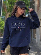 Women Sweaters & Hoodies "PARIS Graphic Letter Hoodies Women's Hooded Sweatshirt Pullover"