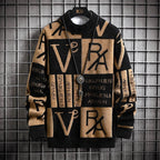 Men Sweater "Stripe Pullovers Printing Round Neck Sweater"
