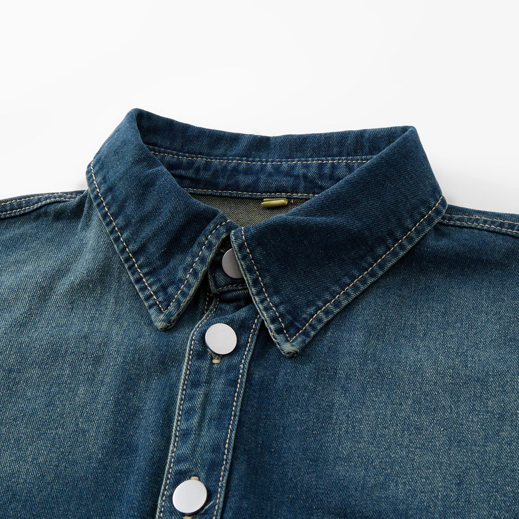 Men Denim Top"Casual Denim Shirt Jacket Classic Button Up Workwear"