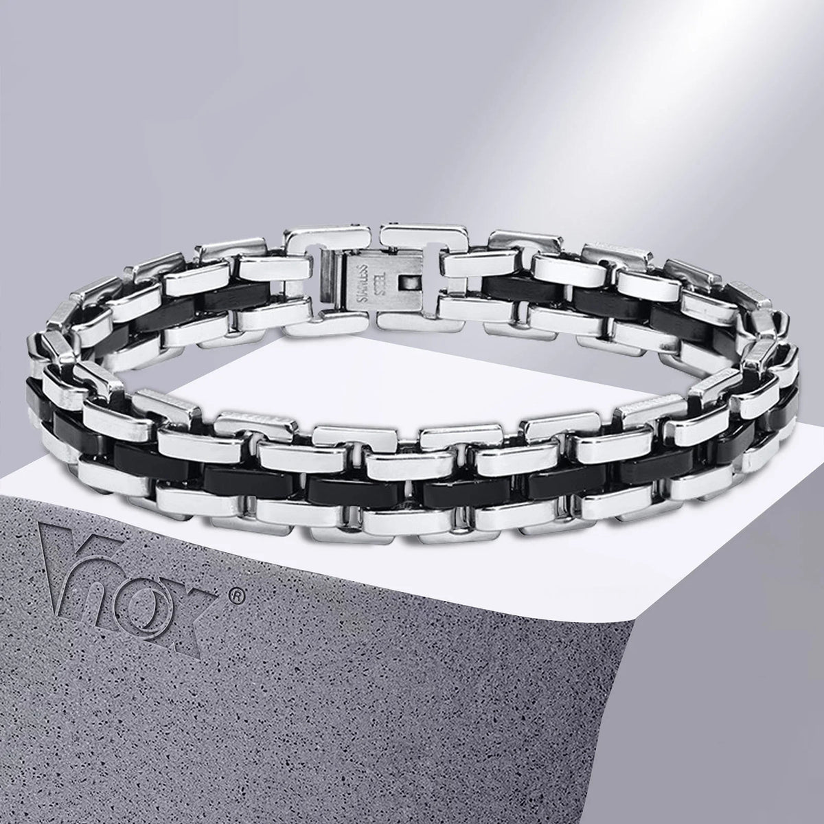 Men Jewelry & Accessory "Vnox Stylish Strap Chain Bracelets for Men"