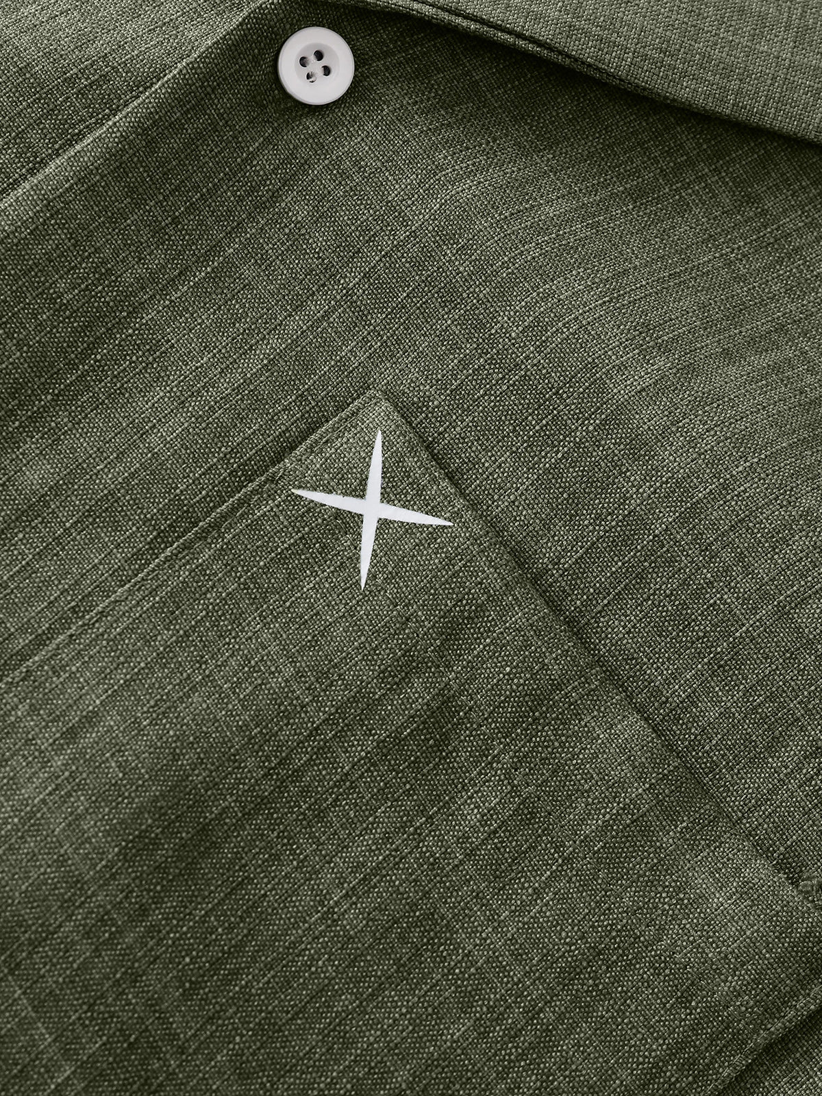 Men Matching Set "Minimalist Pocket Embroidery Set, Textured Short Sleeve Shirt & Pants"