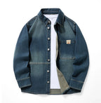 Men Denim Top"Casual Denim Shirt Jacket Classic Button Up Workwear"