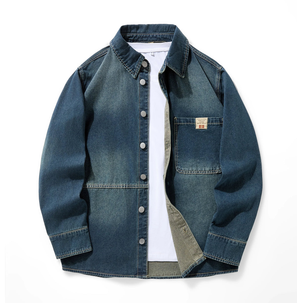 Men Denim Top"Casual Denim Shirt Jacket Classic Button Up Workwear"