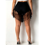 Women Short "Oversized Women's Denim Shorts High Street Tassel Detail Sexy Spicy Girl"