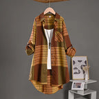 Women Blouze & Shirt "Checkered Shirt Woman Women's Buttoned Shirts Linen Blouses"