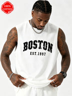 Men Tank Shirt "BOSTON Vintage print"